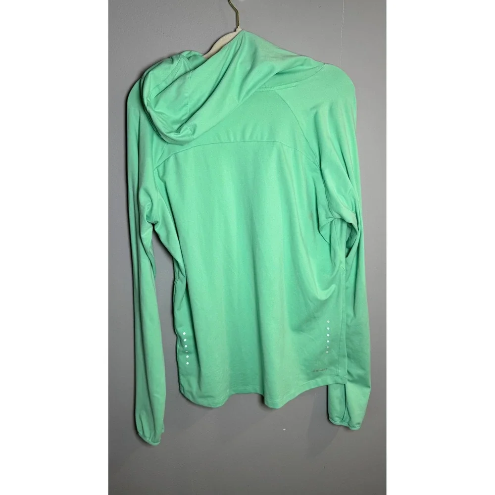 Nike Dri-FIT Running Hoodie Womens XL Mint Green Long Sleeve Pullover Reflective